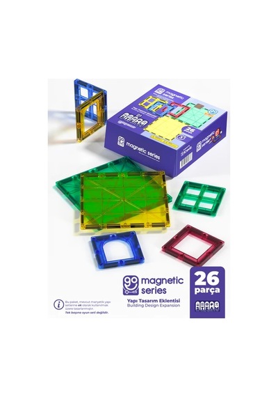 Go Magnetic Series 26 Parça Yapı Tasarım Eklentisi - Mıknatıslı Manyetik Bloklar
