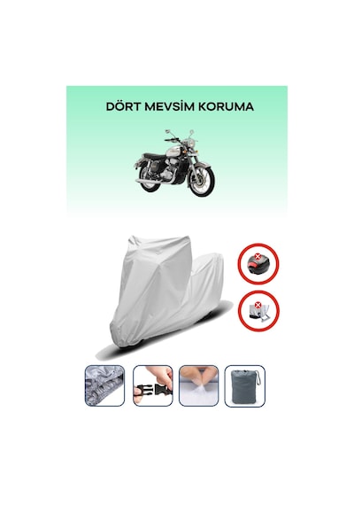 Gri Arka Çanta Kilit Uyumsuz Jawa 250 Classic Uyumlu Motosiklet Brandası, 4mevsim