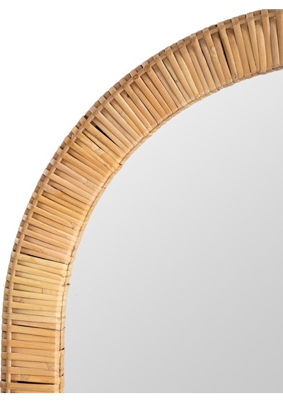 Mudo Home Rıvona Hasır Duvar Aynası 61x5x140 Cm Bej