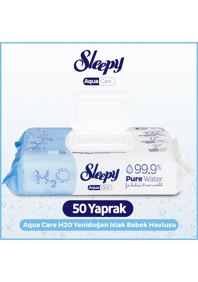 Sleepy AquaCare H2O Yenidoğan Islak Bebek Havlusu 50