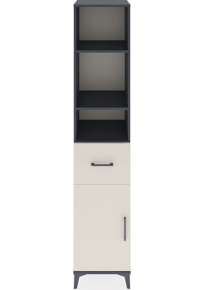 Hyperion Dolap 4 Raflı Tek Çekmeceli Tek Kapaklı 44x44x221 Antrasit-aytaşı Antrasit
