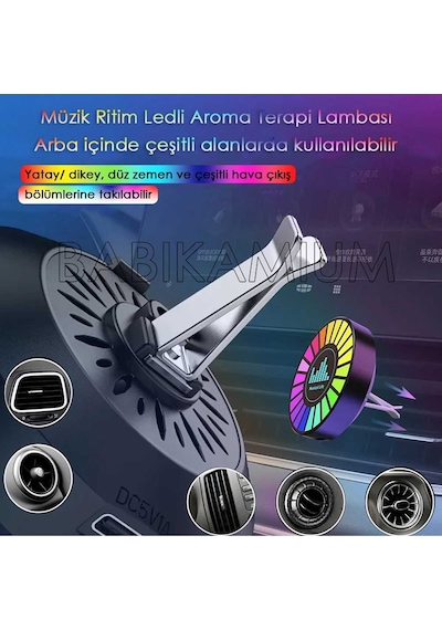 Rgb Sese Duyarlı Ritim Animasyonlu Müzik Ekolayzer 22 Ledli Şarjlı Kokulu Led Disk