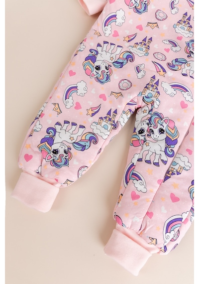 Babymod Elyaf Dolgulu 2.5 Tog 100% Pamuk Penye Astarlı Premium Kalite Kız Çocuk Uyku Tulumu Pembe