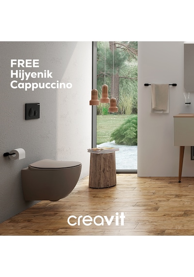 Creavit Free Rim-off Duroplast Yavaş Kapanan Klozet Kapaklı Cap. Fe322cm