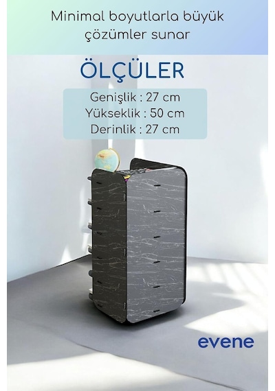 Tr Dosya Düzenleyici Masa Üstü Organizer Ahşap Evrak Rafı Siyah Mermer Renk Model 26, Eorganizer26 Genel
