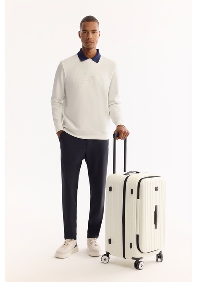 Avva Erkek Ekru Bisiklet Yaka Pamuklu Bi-stretch Baskılı Regular Fit Sweatshirt A52y1264