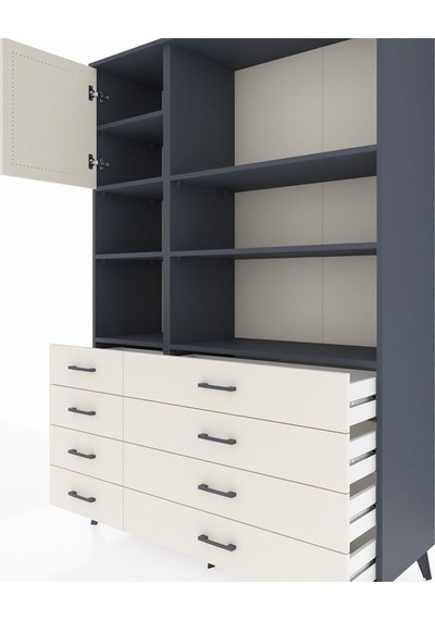 Hyperion Dolap 7 Raflı 8 Çekmeceli Tek Kapaklı 132x44x195 Antrasit-aytaşı/aytaşı Aytası/aytası - Antrasıt Hyperion Dolap 7 Raflı 8 Çekmeceli Tek Kapaklı 132x44x195 Antrasit-aytaşı/aytaşı Aytası/aytası - Antrasıt