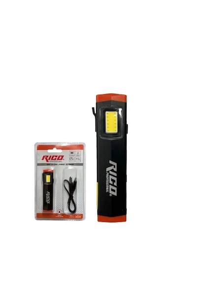 Rico Şarjlı Led Lamba Fener Işıldak Kampçı Tamirci Lambası 300 Lümen Maket Bıçagı Takım Set Beyaz