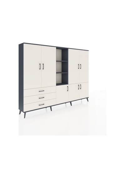 Arges Dolap 11 Raflı 3 Çekmeceli 7 Kapaklı 220x30x163 Antrasit-ay Antrasit-aytaşı Arges Dolap 11 Raflı 3 Çekmeceli 7 Kapaklı 220x30x163 Antrasit-ay Antrasit-aytaşı