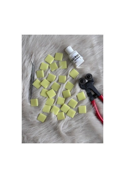 Sanatsal Mozaik Limon Sarı 2,5x2,5cm Mozaik Sanatı Malzeme 100gr