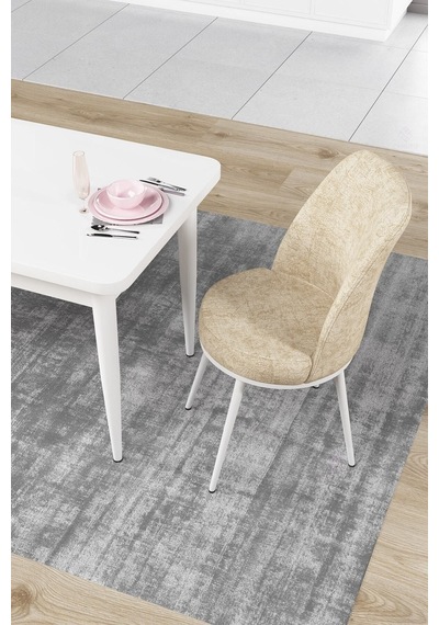 Canisa Concept Nil Serisi 70x110 Sabit Mutfak Masası Takımı Beyaz Masa 4 Krem Sandalye Krem Canisa Concept Nil Serisi 70x110 Sabit Mutfak Masası Takımı Beyaz Masa 4 Krem Sandalye Krem