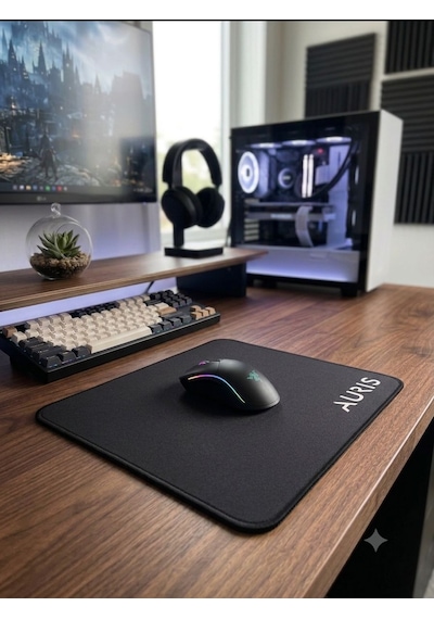 Auris Premium Kaymaz Taban Dikişli Mouse Pad Siyah