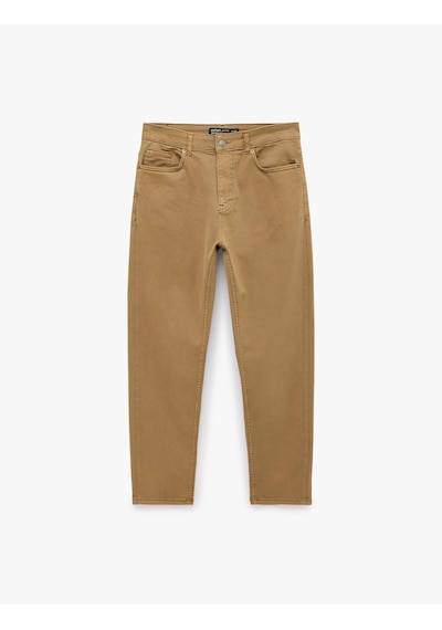 Koton Normal Bel Cepli Pamuklu Tapered Fit Jean Pantolon - Joe Jean Kahverengi 6sam40418nd Kahve Koton Normal Bel Cepli Pamuklu Tapered Fit Jean Pantolon - Joe Jean Kahverengi 6sam40418nd Kahve