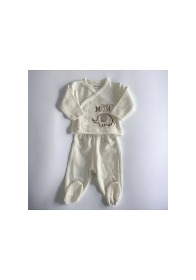 Bebitof Filli 5 Li Unisex Zıbın Seti Hastane Çıkışı Ekru Ekru