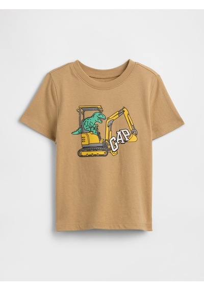 Gap Erkek Bebek Grafik Baskılı T-shirt Bej-2763