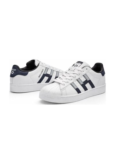 Letao Unisex Beyaz Sneaker İstiridye Burun Günlük Ayakkabı - Rahat Taban Beyaz - Lacivert Letao Unisex Beyaz Sneaker İstiridye Burun Günlük Ayakkabı - Rahat Taban Beyaz - Lacivert