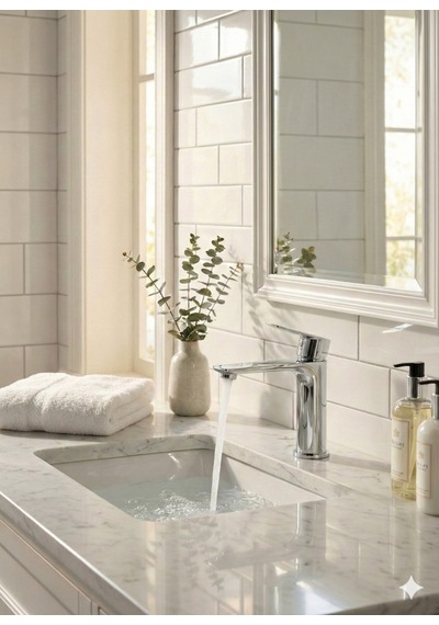 Seramik İbiza Lavabo Bataryası Krom