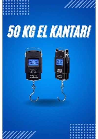 Hubrendy  50 Kg Dijital El Terazisi Cep Tartısı El Kantarı Terazi