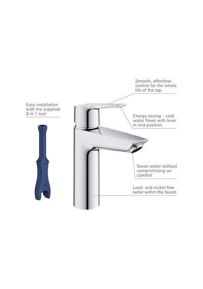 Start Lavabo Bataryası M-boyut Su Tasarruflu Krom 23746002 Diğer