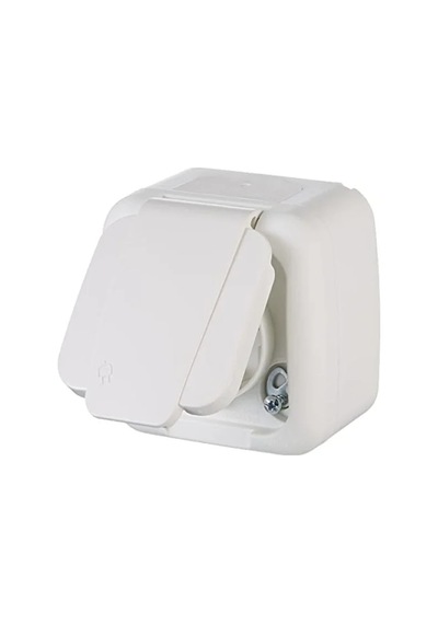 Nemliyer Topraklı Kapaklı Beyaz Priz 000543