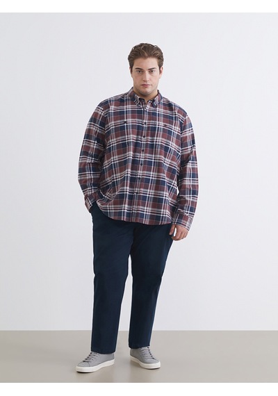 Lcwaıkıkı Classic Bordo Regular Fit Uzun Kollu Ekose Erkek Gömlek