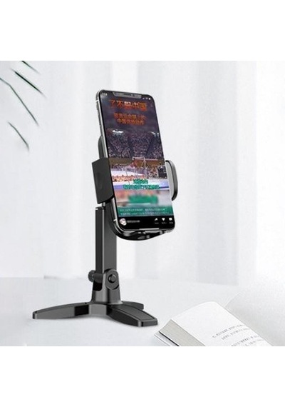 Petinka Telefon Standı Masaüstü 360 Derece Dönebilen Başlıklı Ayaklı Telefon Tripodu Siyah
