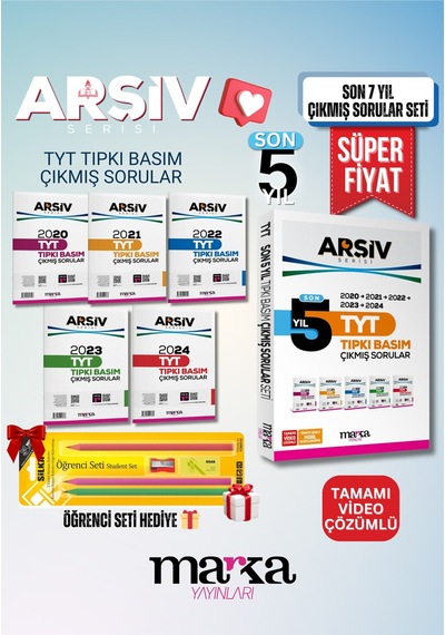 Son 5 Yıl Tyt Tıpkı Basım Fasikül Fasikül Çıkmış Sorular Video Çözümlü + Optik Ve Sınav Kalem Seti