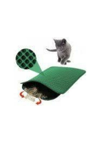 Momspet Kedi Tuvalet Önü Elekli Paspas Yeşil