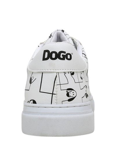 Kadın Vegan Deri Beyaz Sneakers - I Woof You Tasarım Çok Renkli