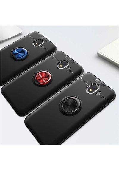 Samsung Uyumlu Galaxy J4 Kılıf Yüzüklü Magnetli Ravel Case