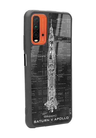 Xiaomi Redmi 9t Apollo Plan Tasarımlı Glossy Telefon Kılıfı Çok Renkli