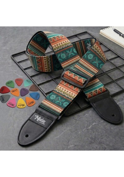 Midex Gsr-35 Özel Tasarım Desenli Gitar Omuz Askısı 90-145 Cm Uzunluk
