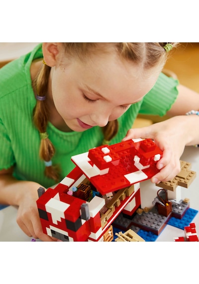 LEGO® Minecraft® Mooshroom Evi 21270 - 8 Yaş ve Üzeri Macera Oyunları Seven Çocuklar için Mantar Tarlaları İçeren Oyuncak Yapım Seti (500P)