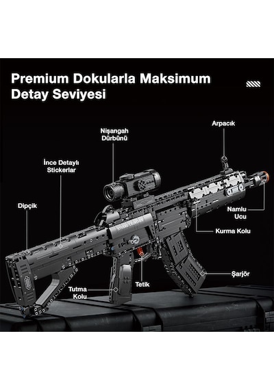 Reobrix 77024 Saldırı Tüfeği Qbu-191 Yaratıcı Yapı Blok Seti Building Blocks Assault Rifle Qbu-191 - 1593 Parça