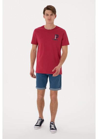 U.S. Polo Assn. Erkek Regular Fit Bisiklet Yaka Vişne Tişört 50306897-VR223