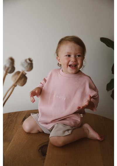 Oh La La Koala Pembe Bisiklet Yaka Oversize T-shirt Bebek - Çocuk Pembe