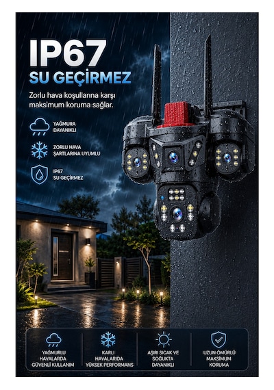 Linadex Lx-7676w Wifi 4 Kameralı Hd Güvenlik Kamerası