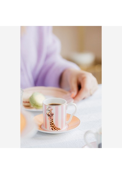 Pembe Porselen Kahve Fincan Seti 90 Ml