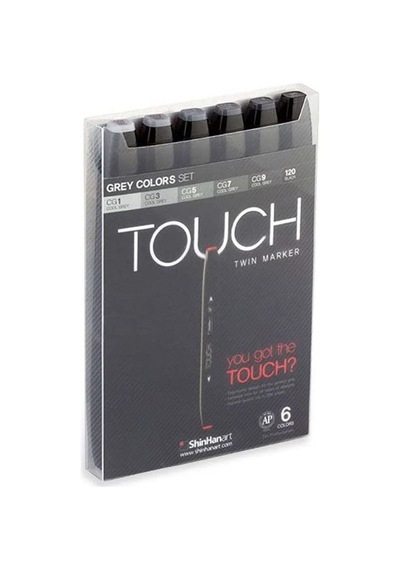 Touch Twin Marker Seti 6 Renk Gri Tonlar