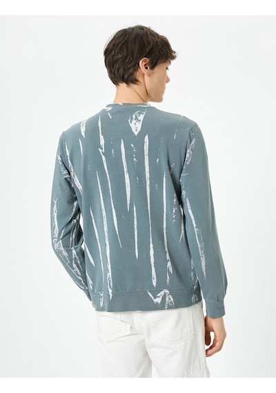 Koton Soyut Baskılı Sweatshirt Bisiklet Yaka Uzun Kollu Gri Desenli 4sam70141mk Gri Koton Soyut Baskılı Sweatshirt Bisiklet Yaka Uzun Kollu Gri Desenli 4sam70141mk Gri