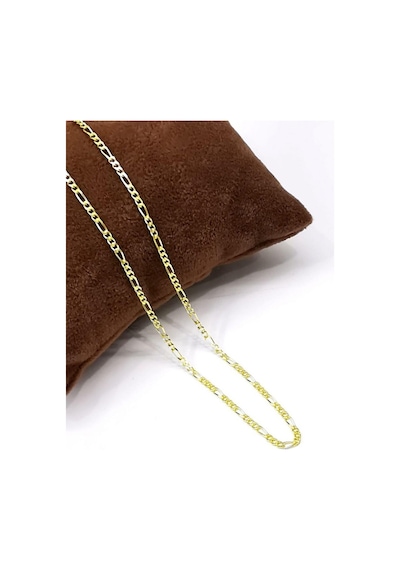 Omar Silver Unisex İnce Figaro 2,2 Mm 925 Ayar Gold Altın Kaplama Gümüş Kolye Zincir