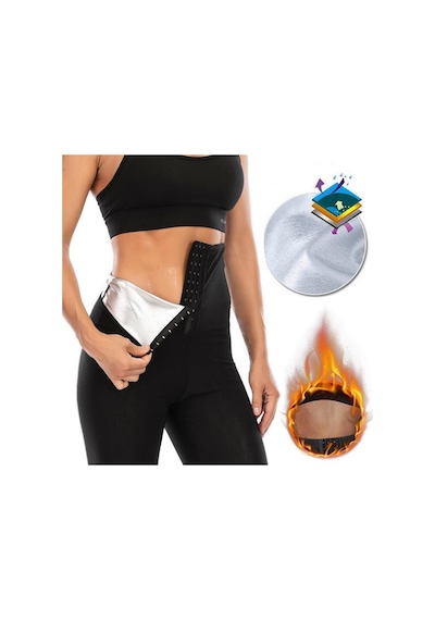 Mistirik Sauna-tayt Model Korse Toparlayıcı Ve Sıkılaştırıcı Etkili Yüksek Bel Agraflı Sauna Termal Tayt SiYAH