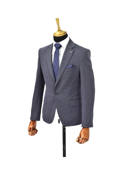 Erkek Tek Spor Ceket Çift Yırtmaçlı Bgl-st04566 Lacivert