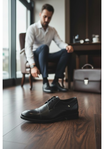 Enoch Erkek Siyah Hakiki Deri Klasik Ayakkabı Brogue Detaylı Ve Cap Toe Burunlu Bağcıklı Model Siyah Enoch Erkek Siyah Hakiki Deri Klasik Ayakkabı Brogue Detaylı Ve Cap Toe Burunlu Bağcıklı Model Siyah