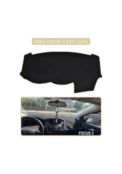Ford Focus 3 2011-2016 Torpido Koruma Halısı Bej Kenar