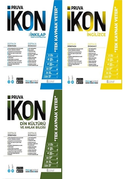 Pruva Akademi 8. Sınıf İnkılap Tarihi + İngilizce + Din Defter Seti 3 Kitap 2023
