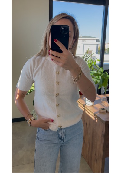 Elif Tarakçı Butik Beyaz Yumoş Ceket Beyaz