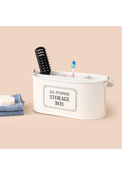 Bath Bölmeli Organizer Sepet - Beyaz - 4 Lt Çok Renkli