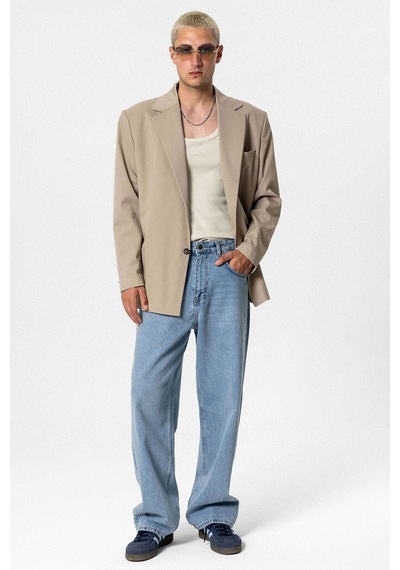 Vamos Oversize Blazer Ceket Bej