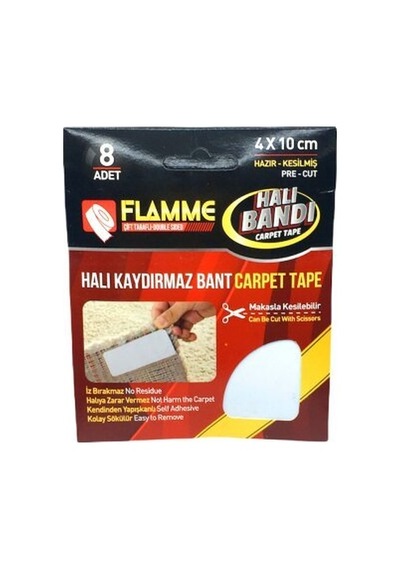 Flamme-2116 Halı Kaydırmaz 4x10cm 8 Adet Bant Bandı - 25'li Paket